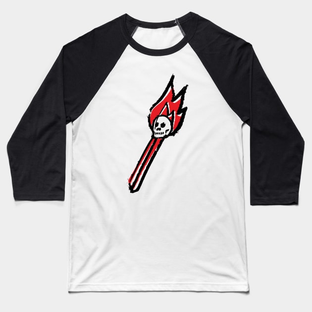 skull match Baseball T-Shirt by Very Simple Graph